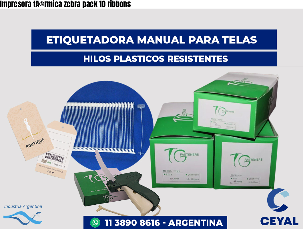 Impresora tÃ©rmica zebra pack 10 ribbons