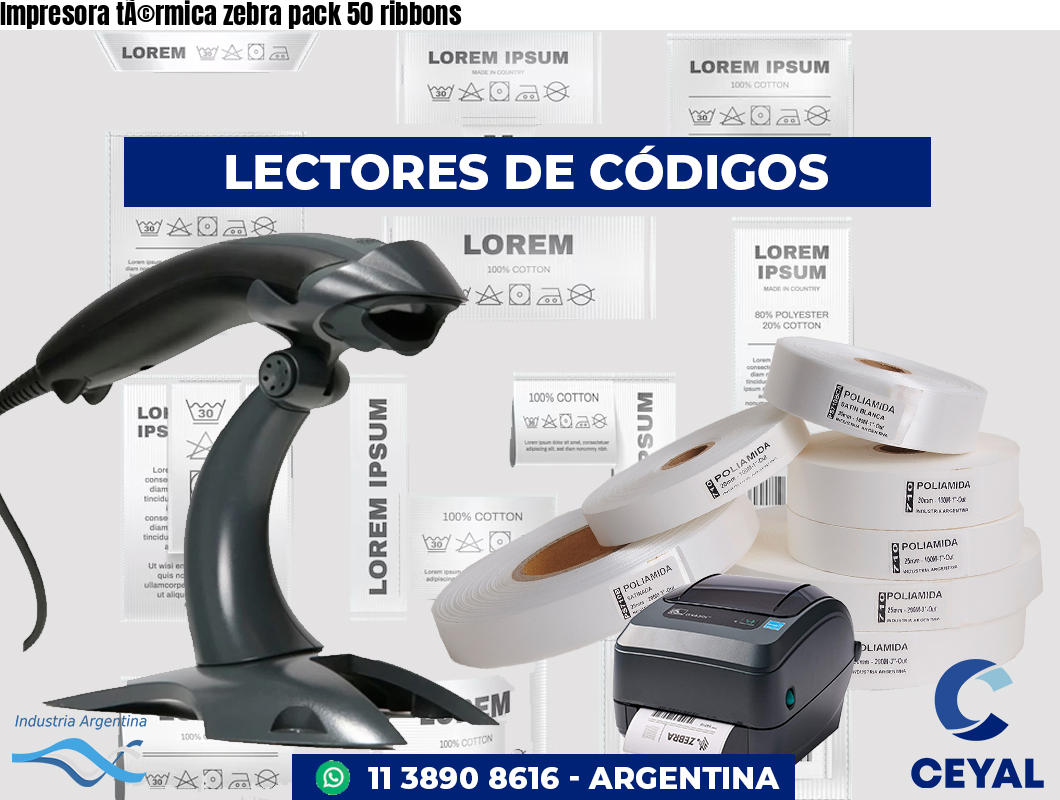Impresora tÃ©rmica zebra pack 50 ribbons