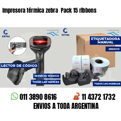 Impresora térmica zebra  Pack 15 ribbons