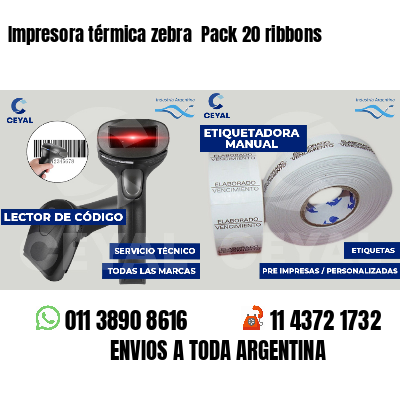 Impresora térmica zebra Pack 20 ribbons