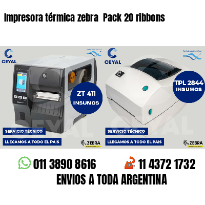 Impresora térmica zebra  Pack 20 ribbons