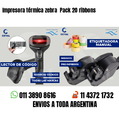 Impresora térmica zebra  Pack 20 ribbons