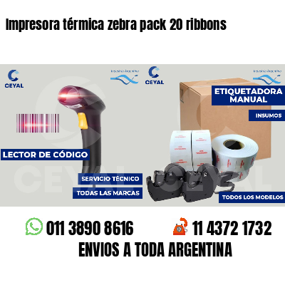 Impresora térmica zebra pack 20 ribbons