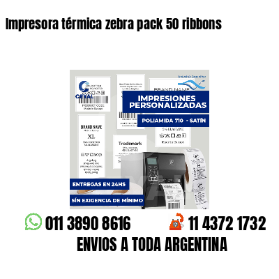 Impresora térmica zebra pack 50 ribbons