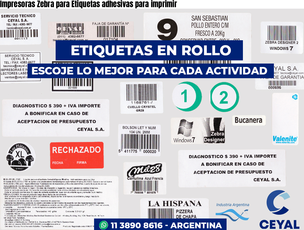 Impresoras Zebra para Etiquetas adhesivas para imprimir