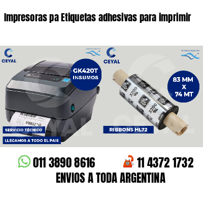 Impresoras pa Etiquetas adhesivas para imprimir