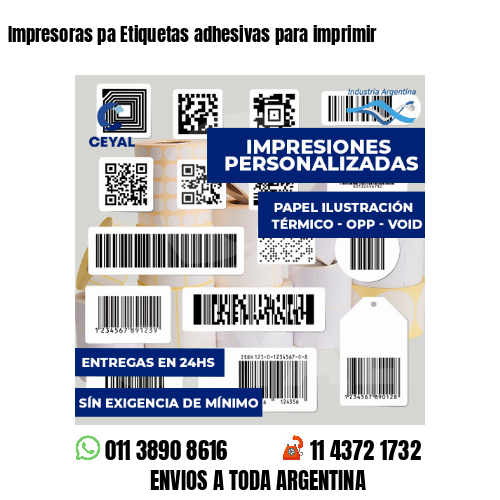 Impresoras pa Etiquetas adhesivas para imprimir