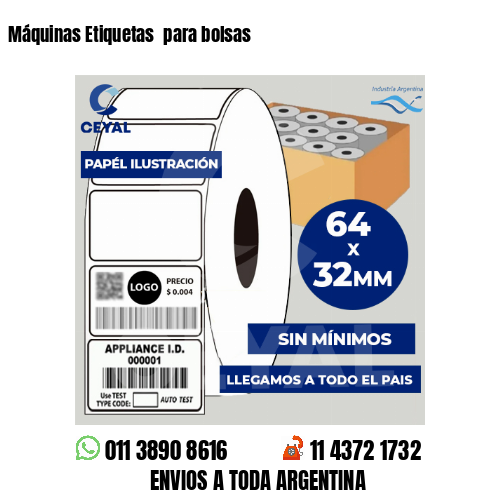 Máquinas Etiquetas  para bolsas 