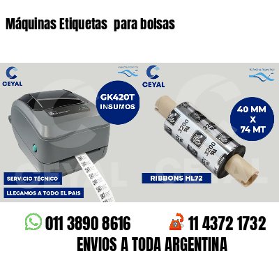 Máquinas Etiquetas para bolsas