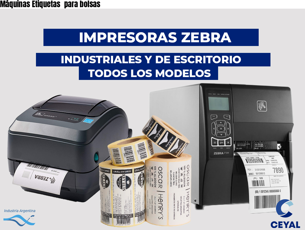 Máquinas Etiquetas para bolsas