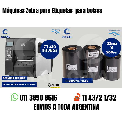 Máquinas Zebra para Etiquetas para bolsas