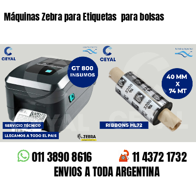 Máquinas Zebra para Etiquetas para bolsas