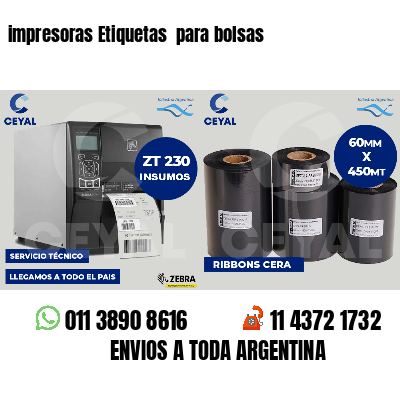 impresoras Etiquetas para bolsas