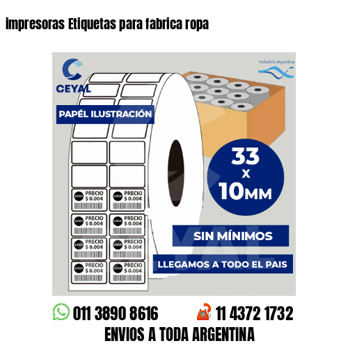 impresoras Etiquetas para fabrica ropa