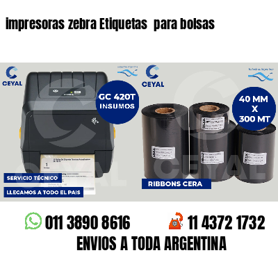 impresoras zebra Etiquetas para bolsas