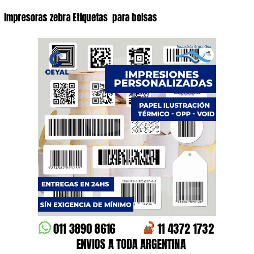 impresoras zebra Etiquetas  para bolsas 
