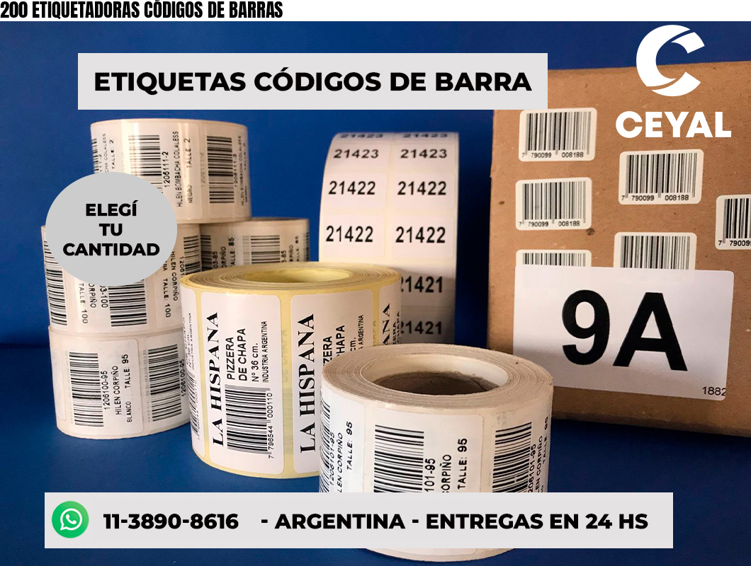 200 ETIQUETADORAS CÓDIGOS DE BARRAS