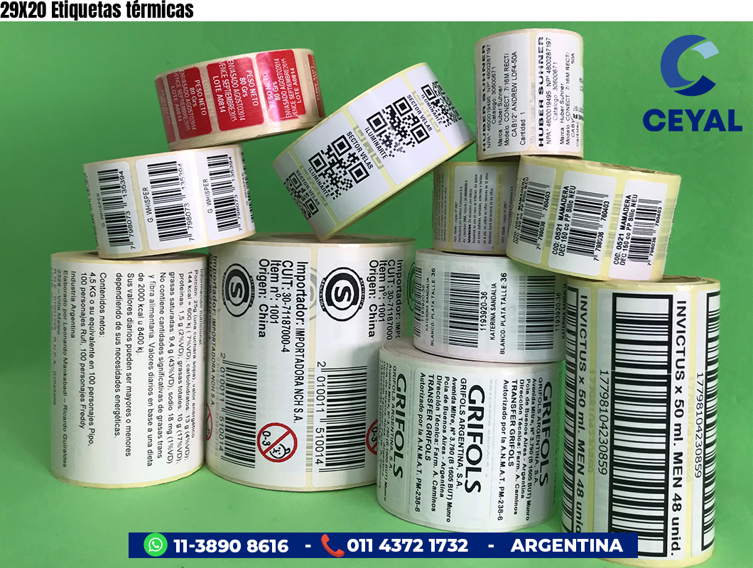 29X20 Etiquetas térmicas