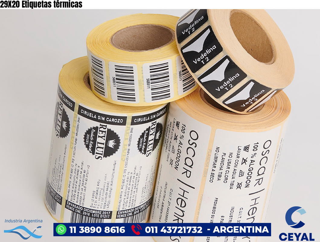 29X20 Etiquetas térmicas