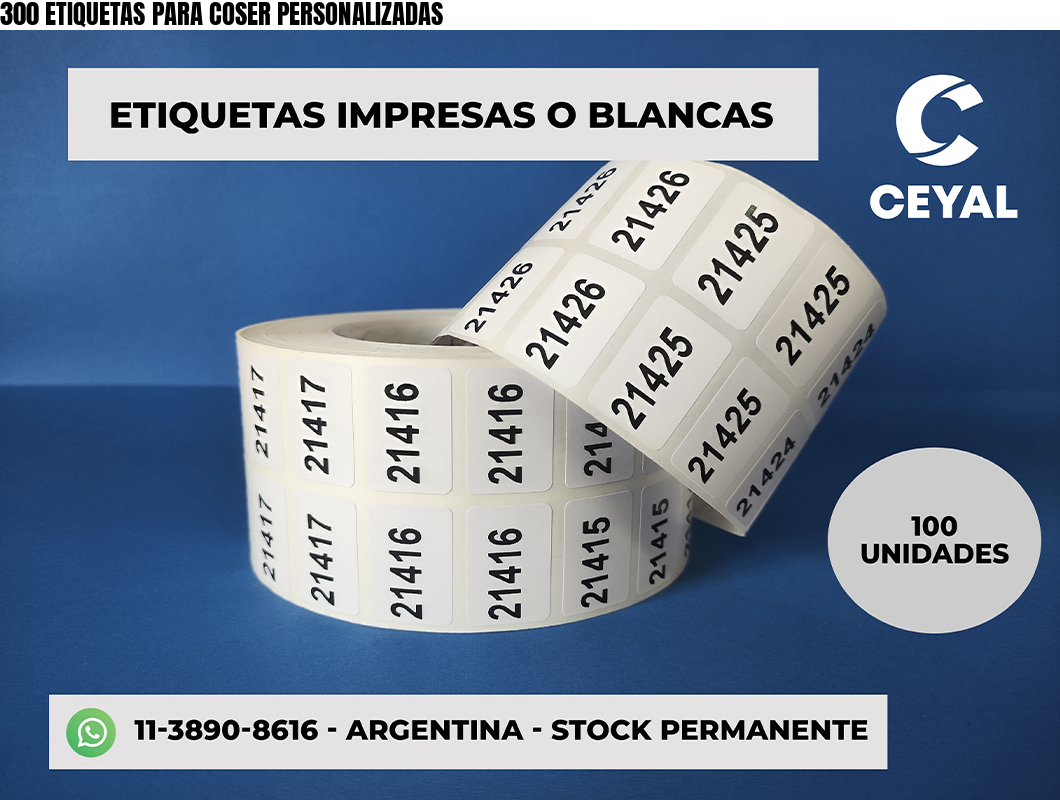 300 ETIQUETAS PARA COSER PERSONALIZADAS