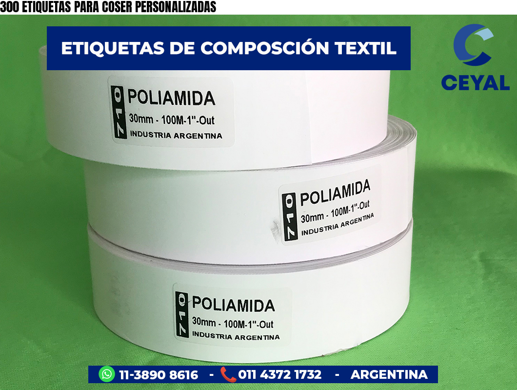 300 ETIQUETAS PARA COSER PERSONALIZADAS