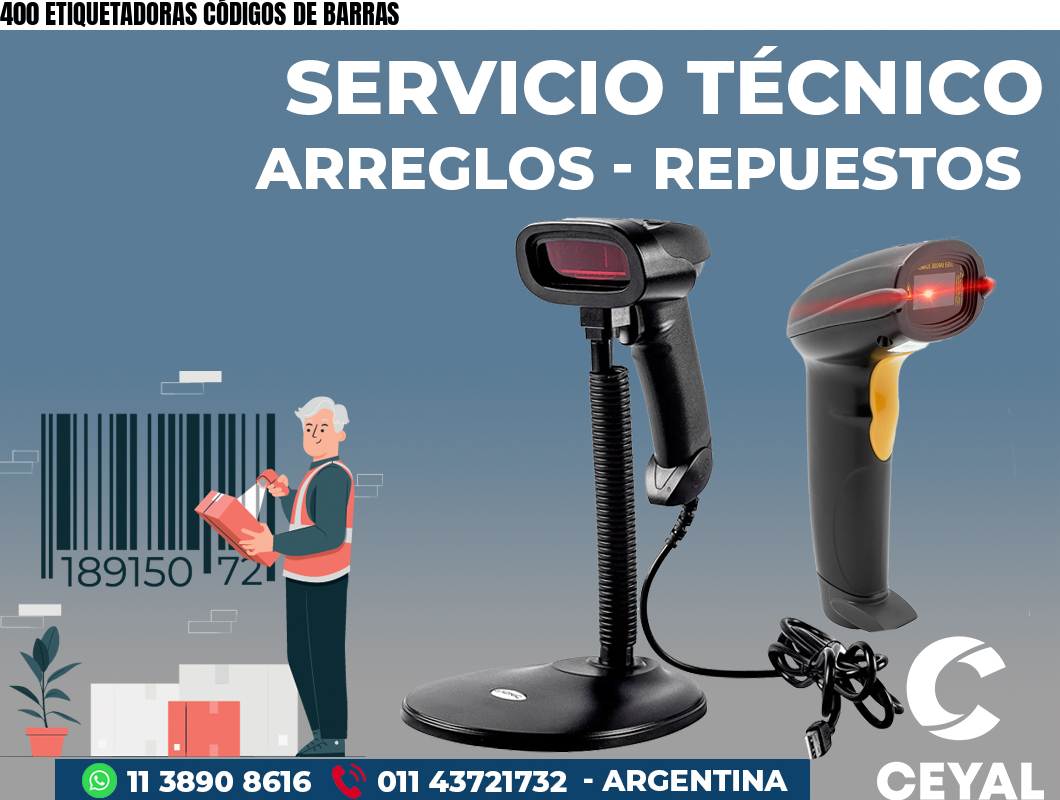 400 ETIQUETADORAS CÓDIGOS DE BARRAS
