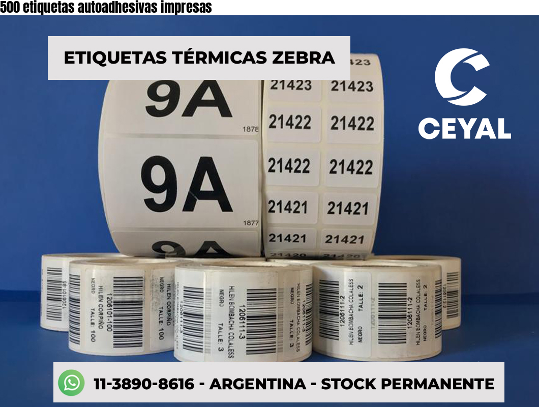 500 etiquetas autoadhesivas impresas