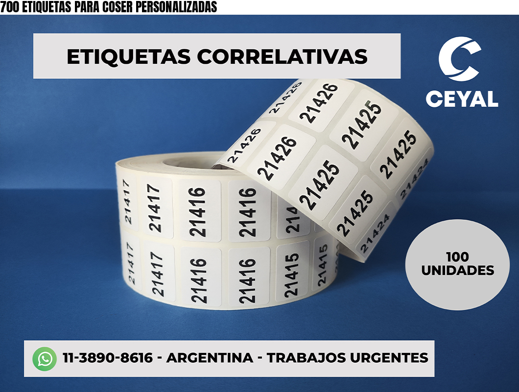 700 ETIQUETAS PARA COSER PERSONALIZADAS