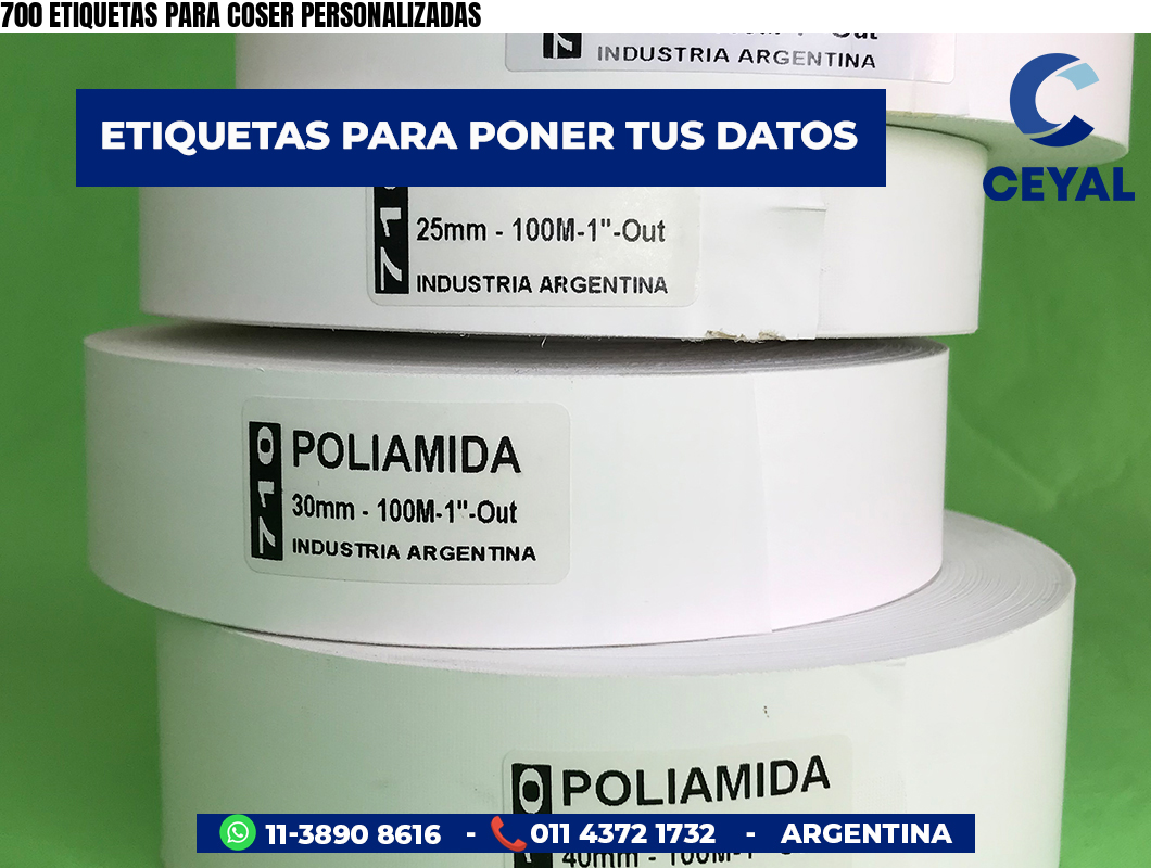 700 ETIQUETAS PARA COSER PERSONALIZADAS