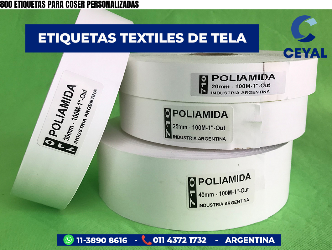 800 ETIQUETAS PARA COSER PERSONALIZADAS