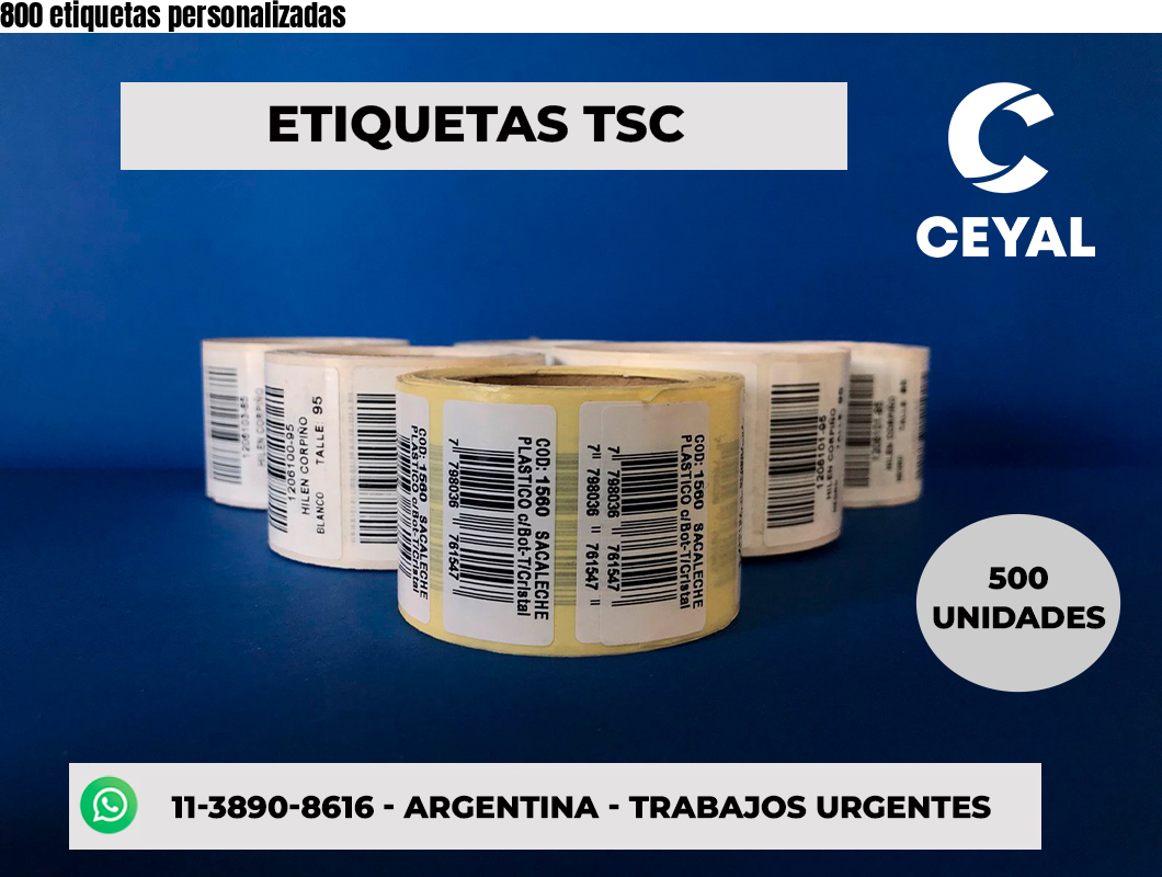 800 etiquetas personalizadas