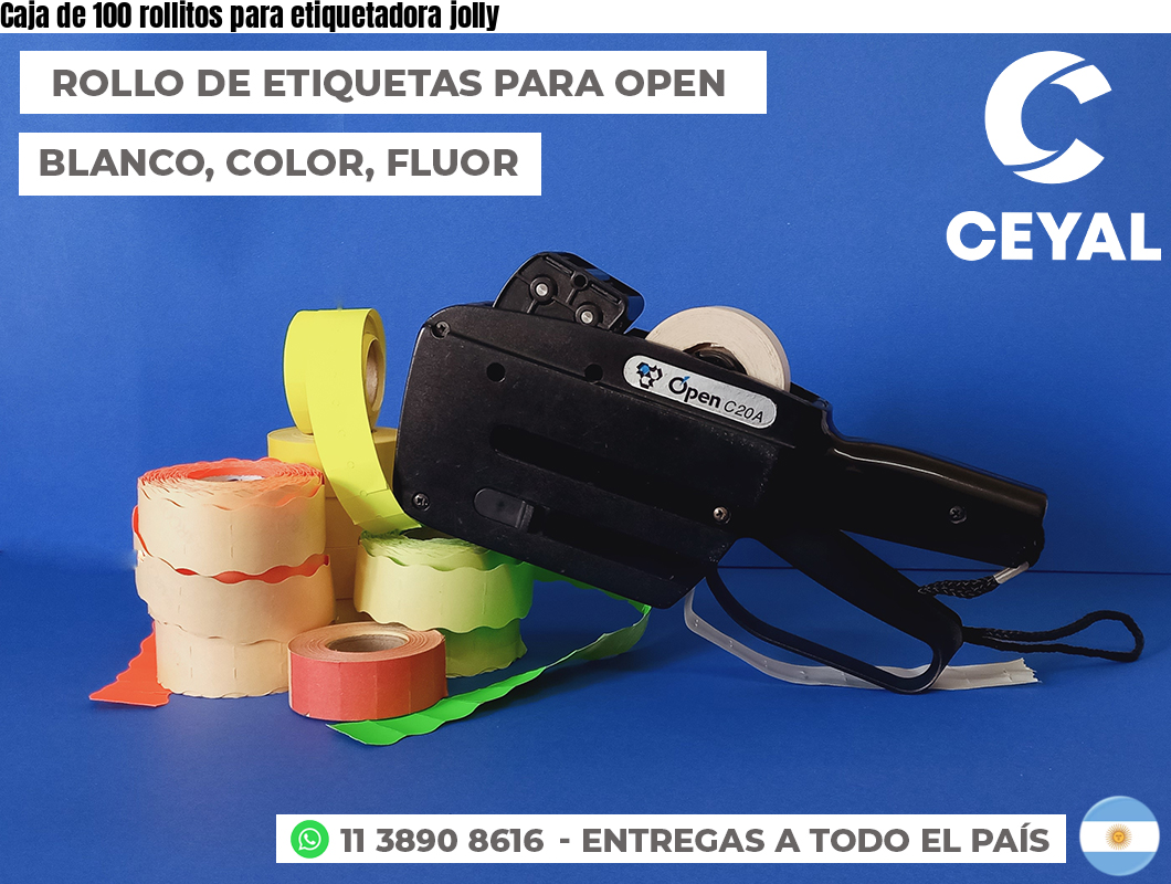 Caja de 100 rollitos para etiquetadora jolly