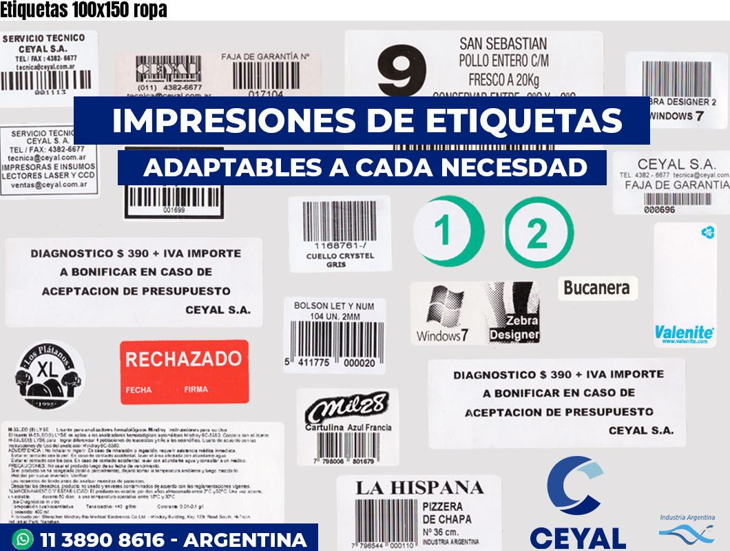 Etiquetas 100x150 ropa