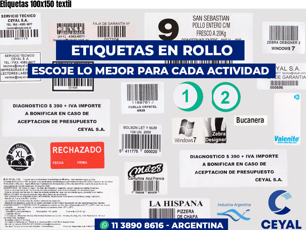 Etiquetas 100x150 textil