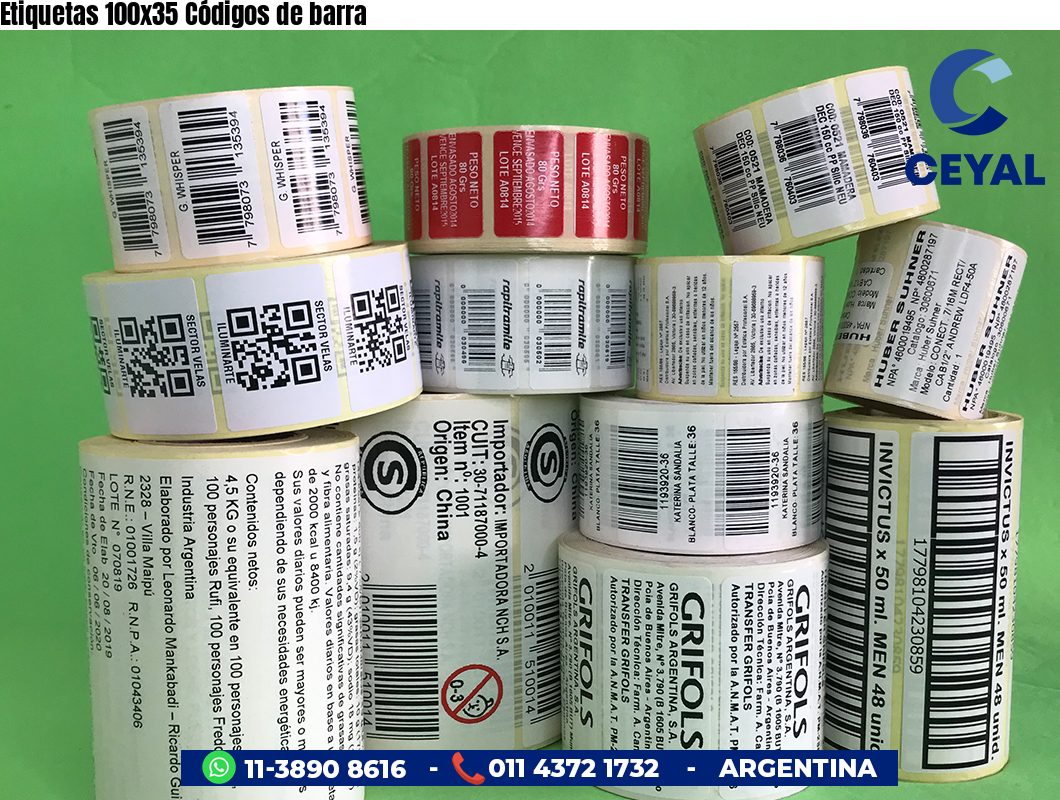 Etiquetas 100x35 Códigos de barra