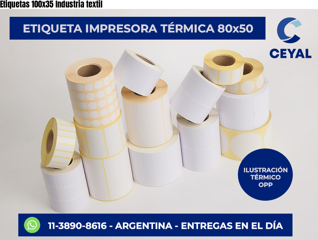 Etiquetas 100x35 Industria textil