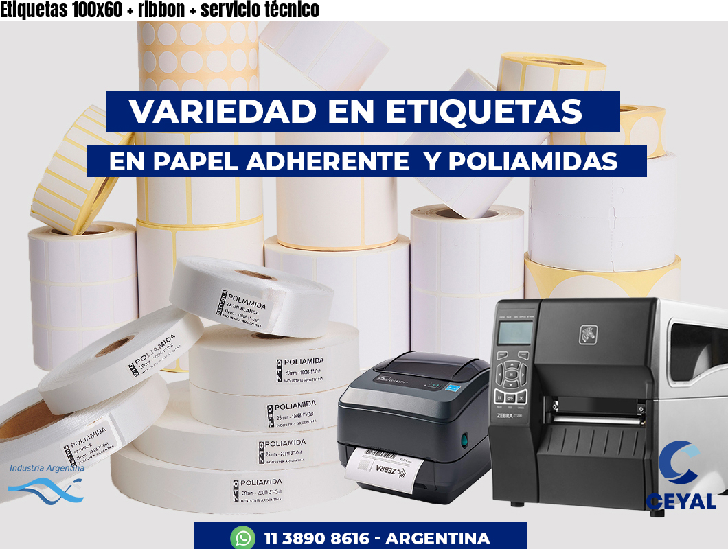 Etiquetas 100x60 ribbon servicio técnico