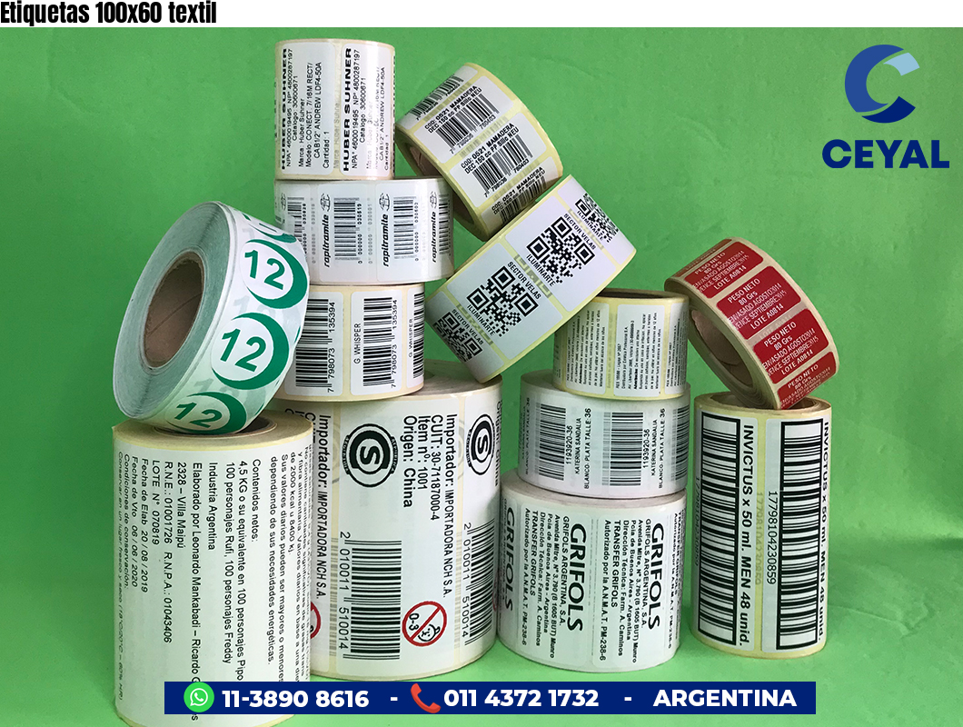 Etiquetas 100x60 textil
