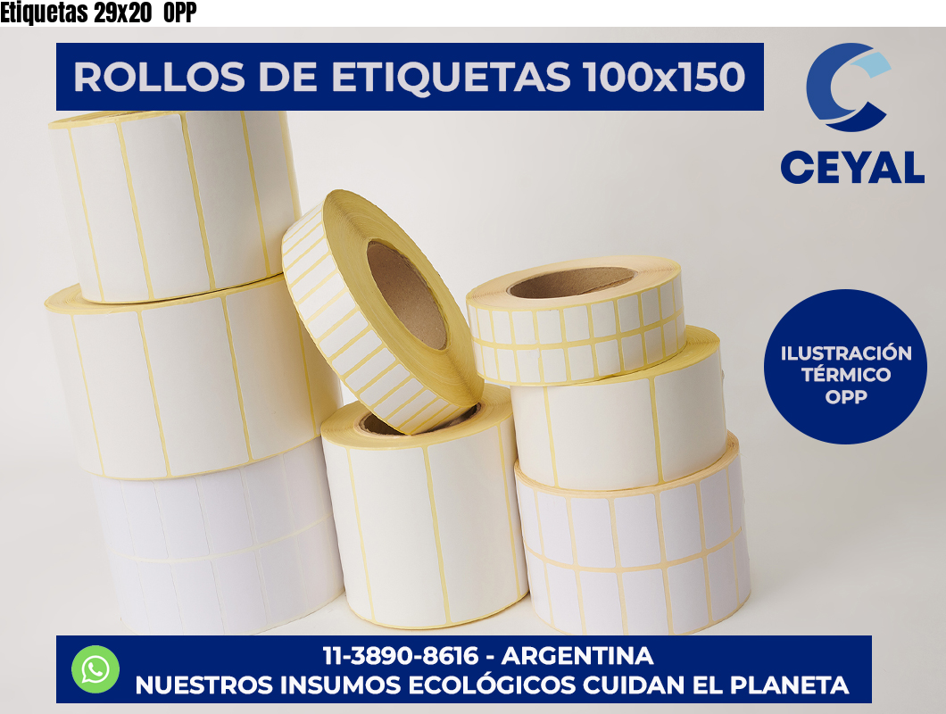 Etiquetas 29×20  OPP