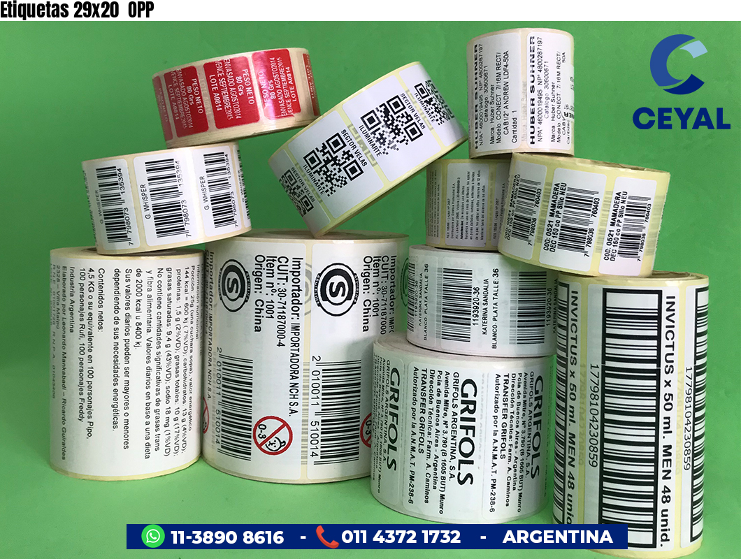 Etiquetas 29x20 OPP