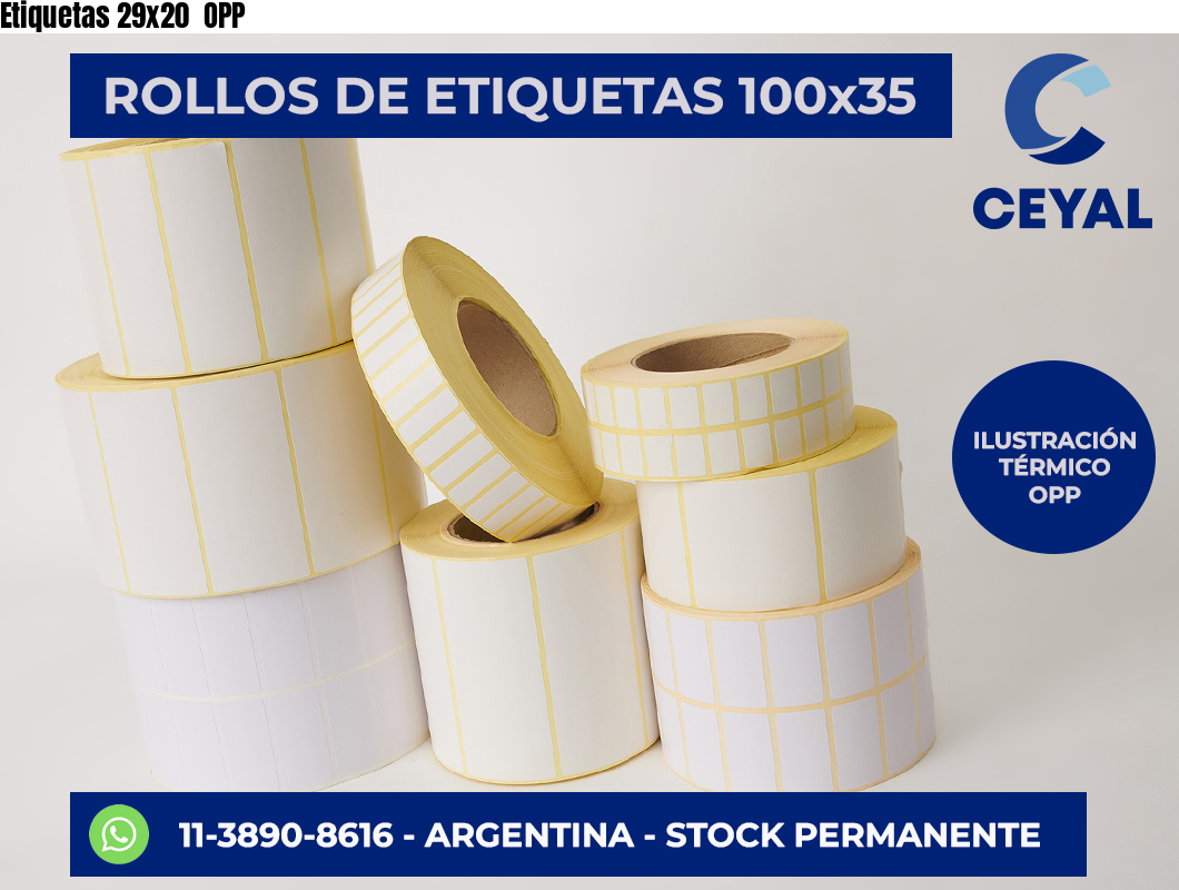 Etiquetas 29x20 OPP