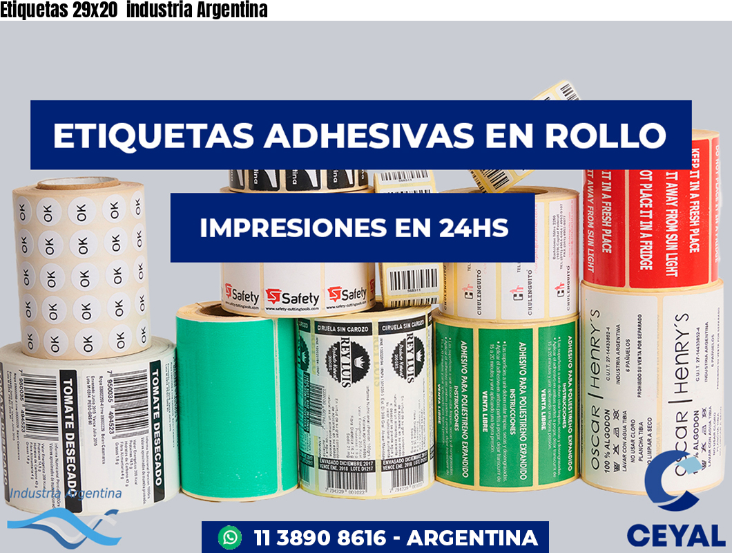 Etiquetas 29x20 industria Argentina