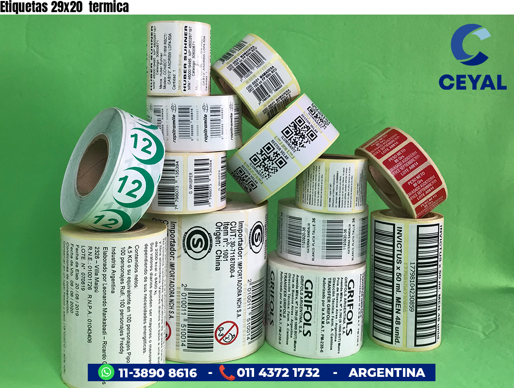 Etiquetas 29x20 termica