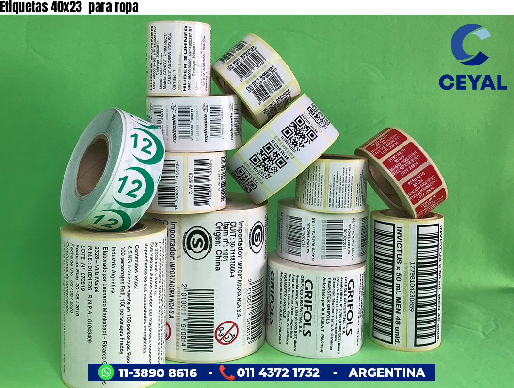 Etiquetas 40x23 para ropa
