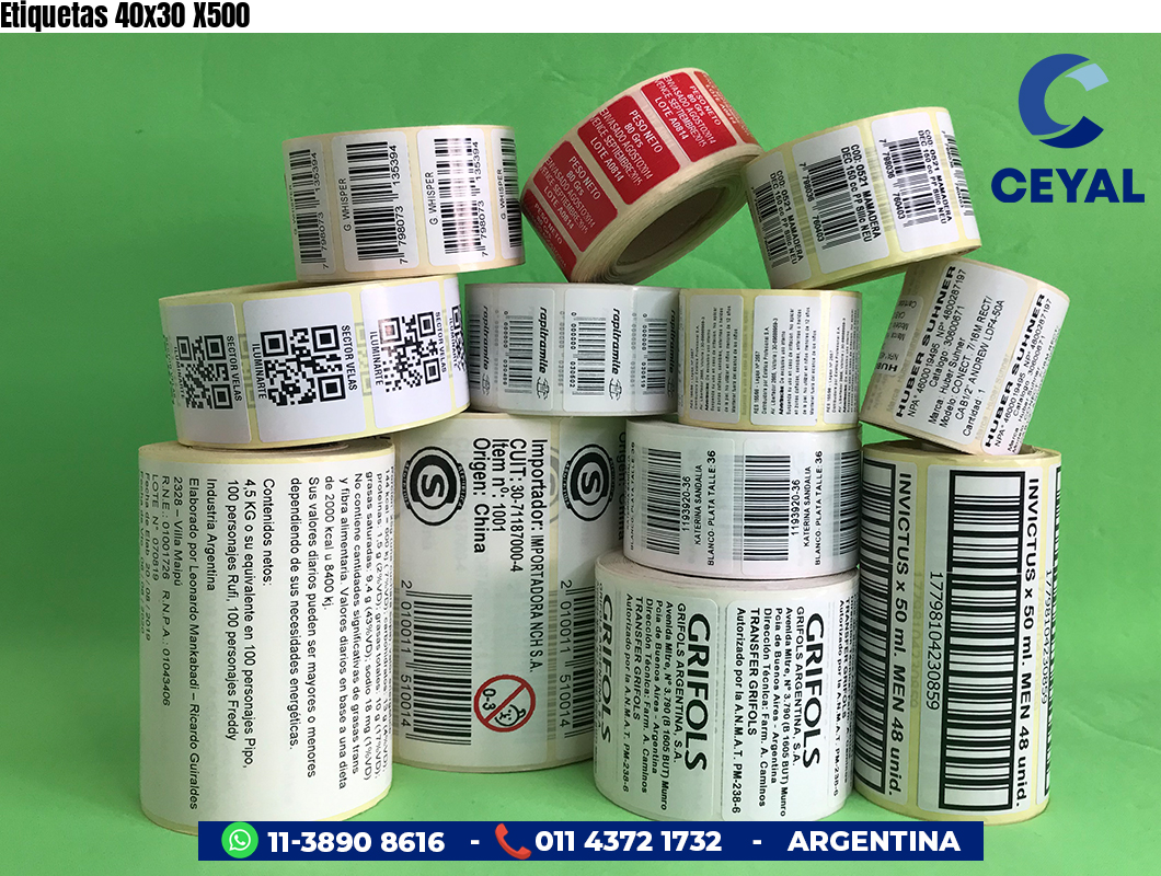 Etiquetas 40x30 X500