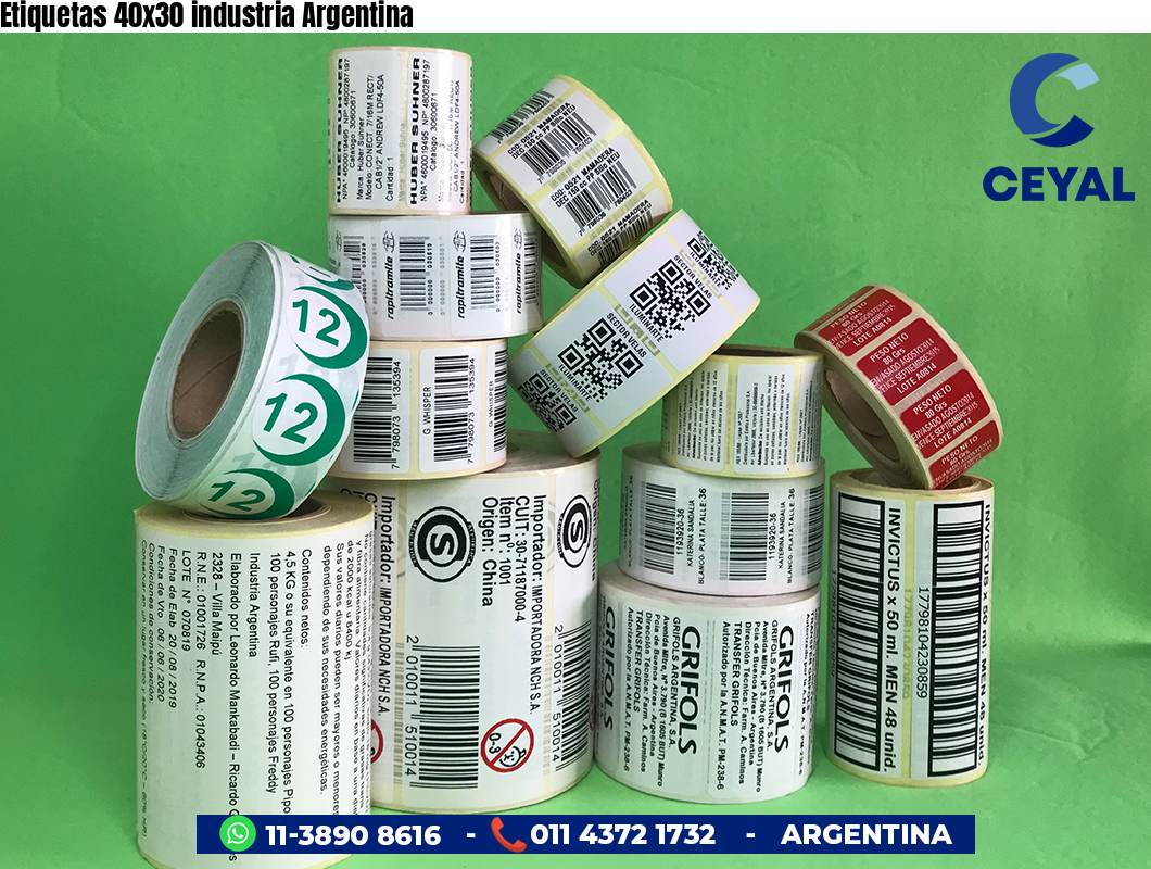 Etiquetas 40x30 industria Argentina
