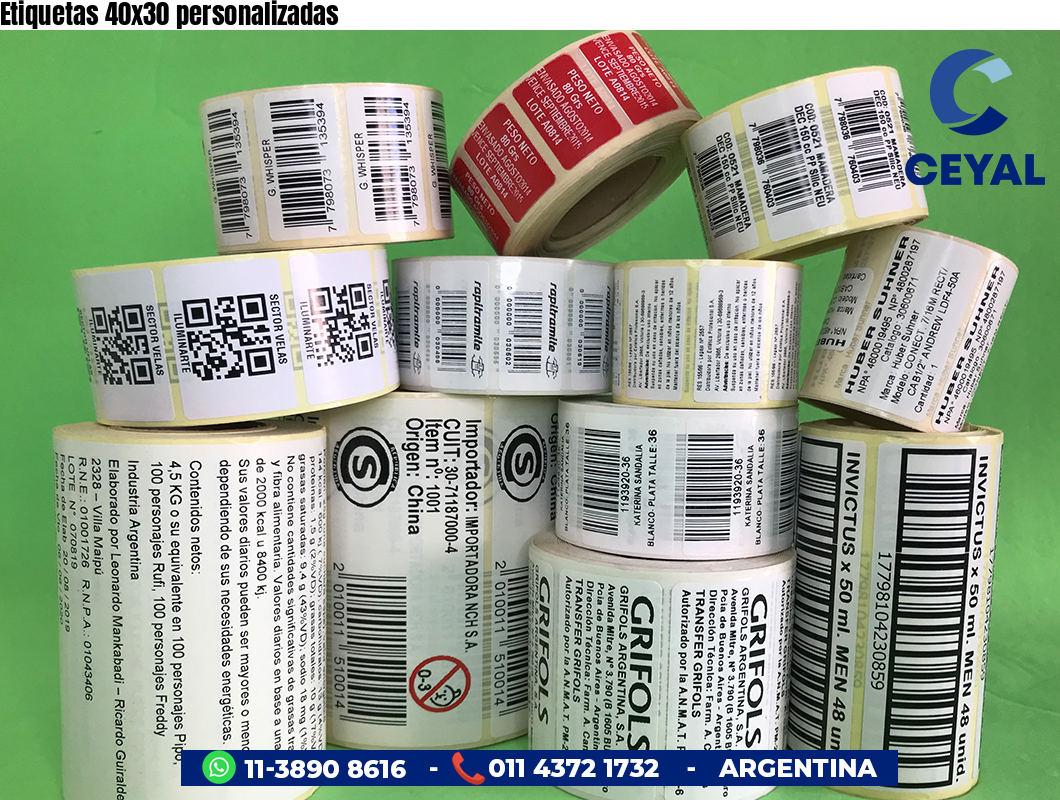 Etiquetas 40x30 personalizadas