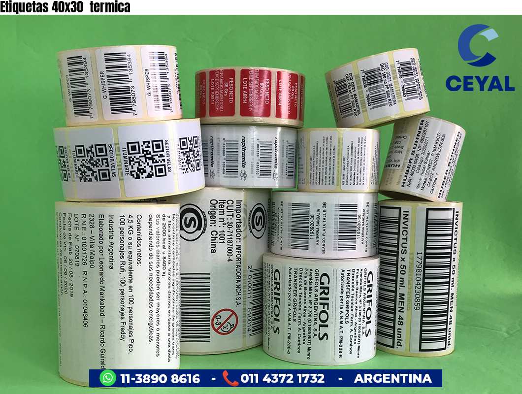 Etiquetas 40x30 termica