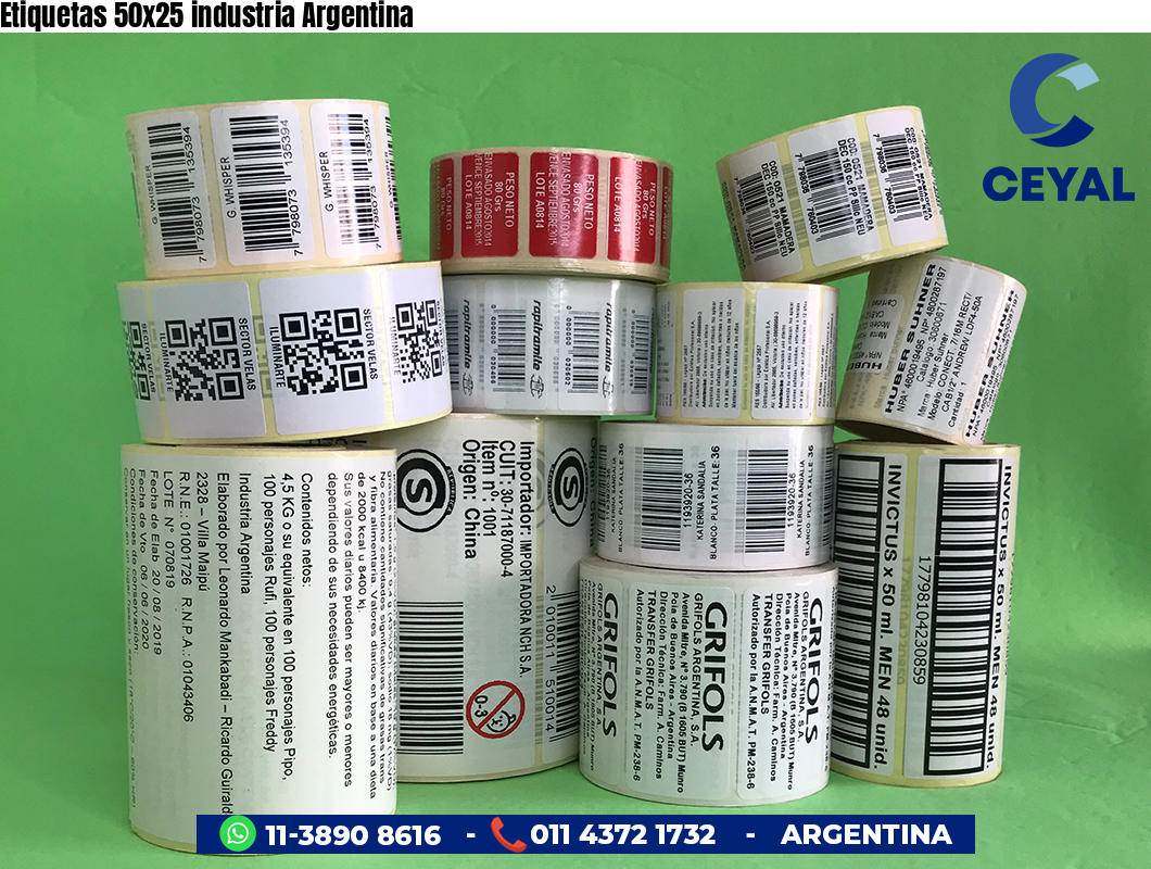 Etiquetas 50x25 industria Argentina
