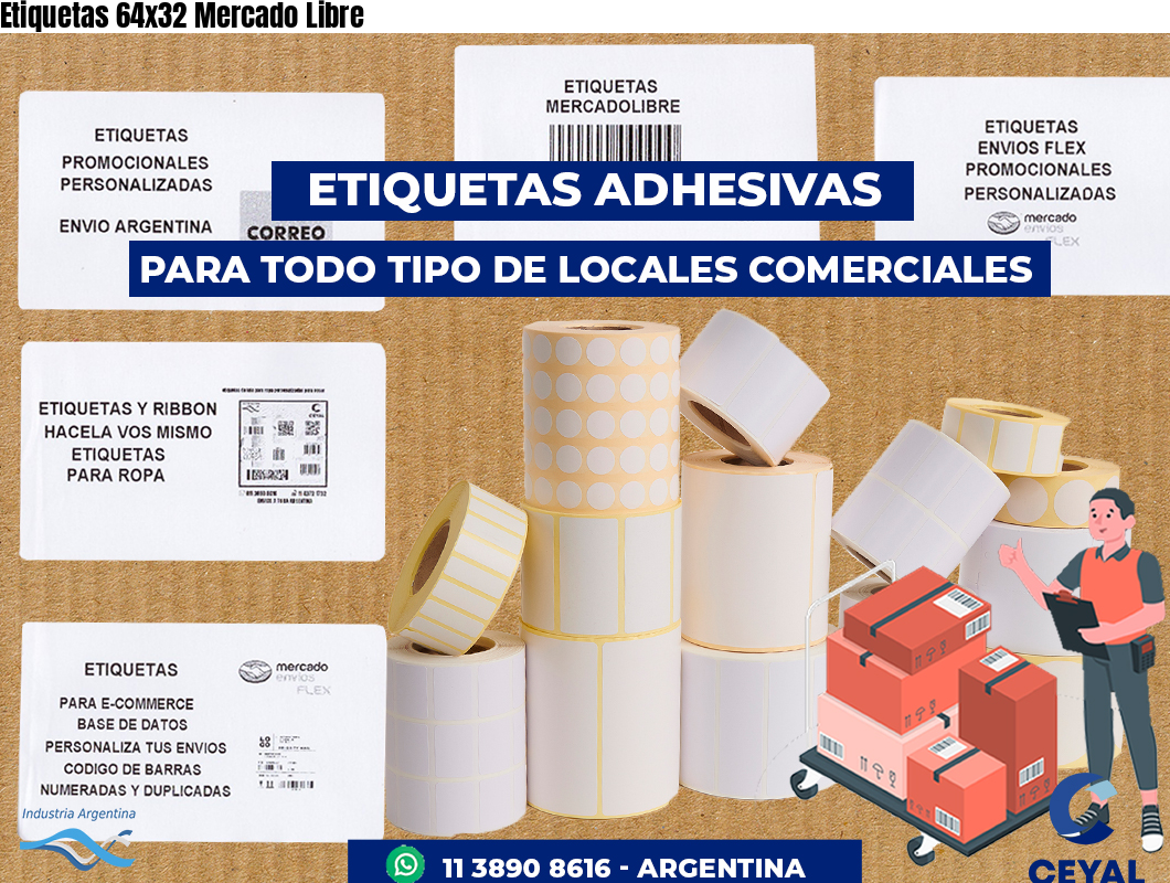 Etiquetas 64x32 Mercado Libre